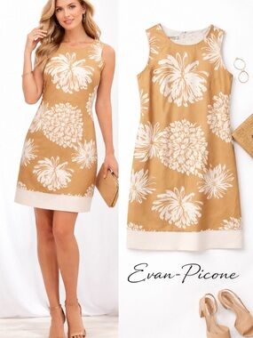 Evan Picone Floral Shift Dress – Size 12